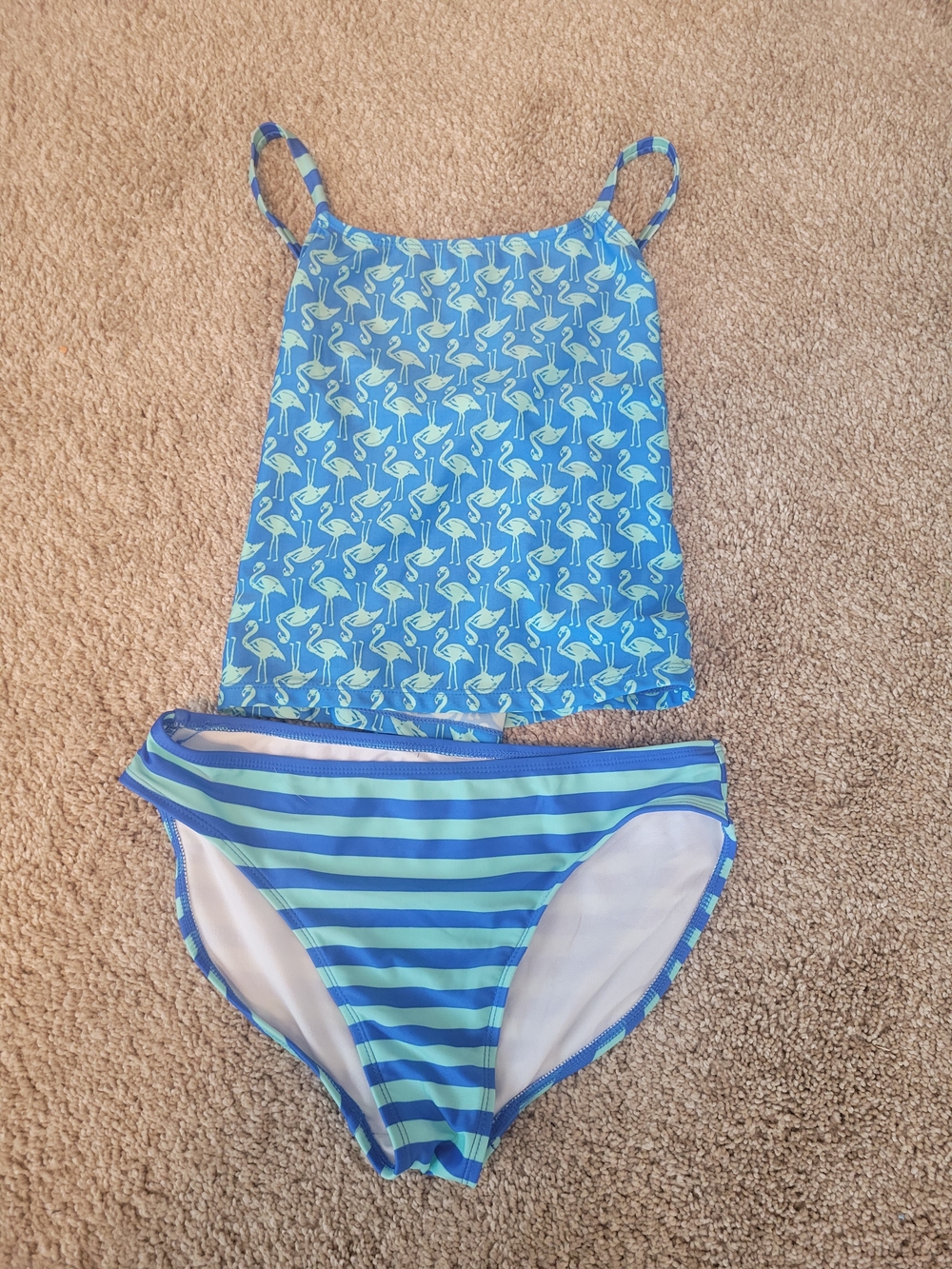Wonder Nation Blue and Aqua Flamingo Tankini Set